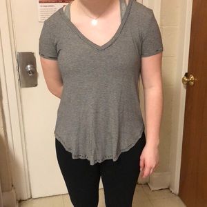 White and black Forever 21 Shirt